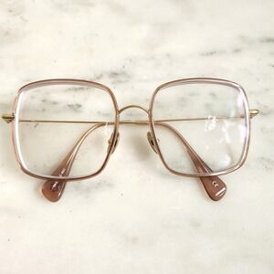 Oversized Square‎ Eyeglasses Rose Gold Frame Clear Lens Women's Fashion Glasses